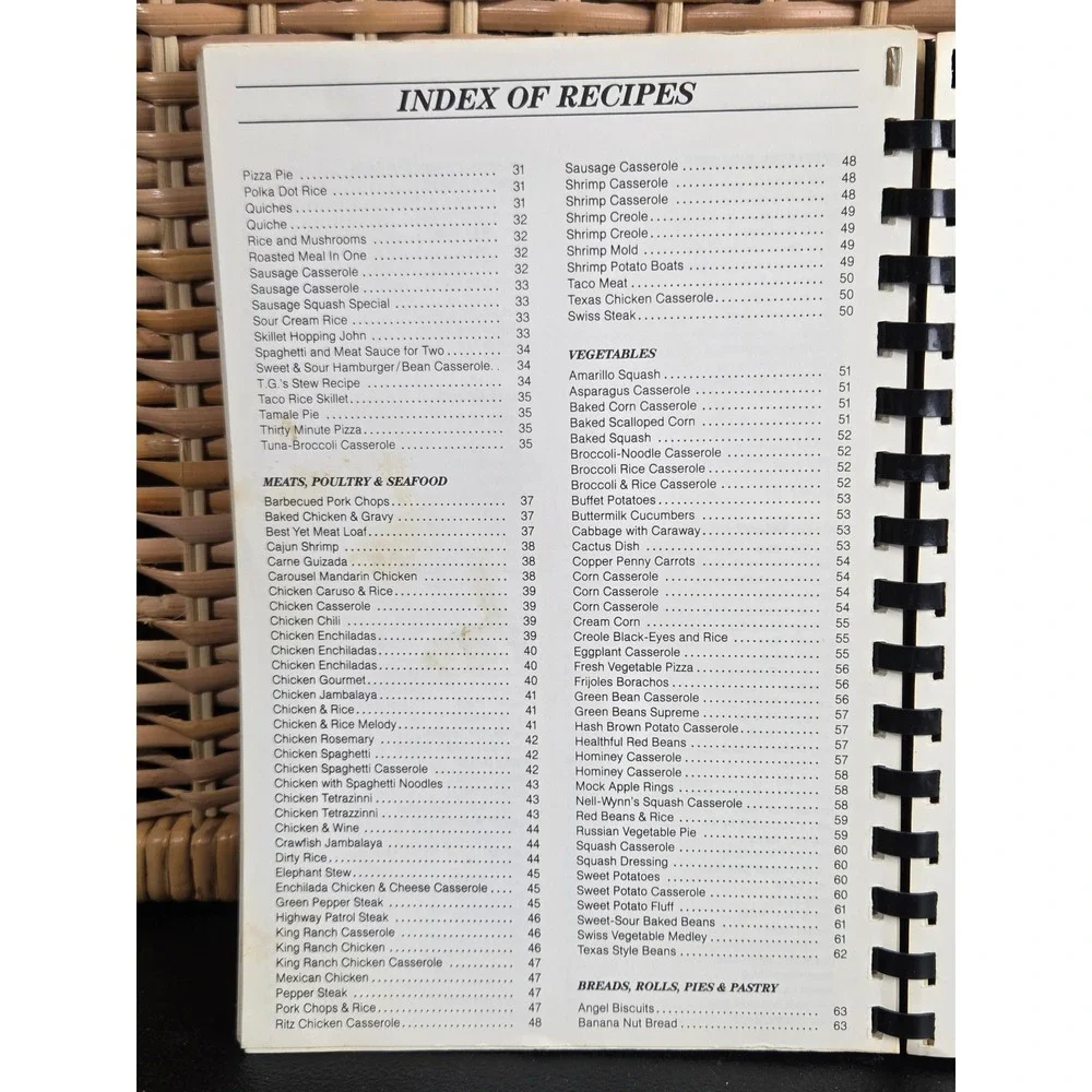 Vintage 1989 The Best of Texas DPSOA Auxiliary Cookbook Spiral Bound 132 Pages